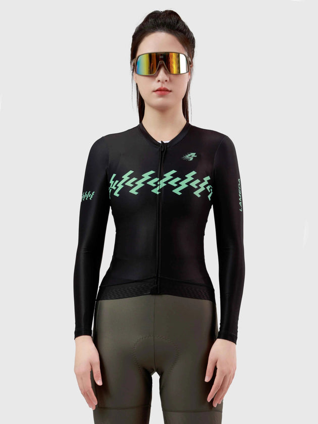 Slumber Frauen Radfahren Jersey lange Ärmel - Ink Green