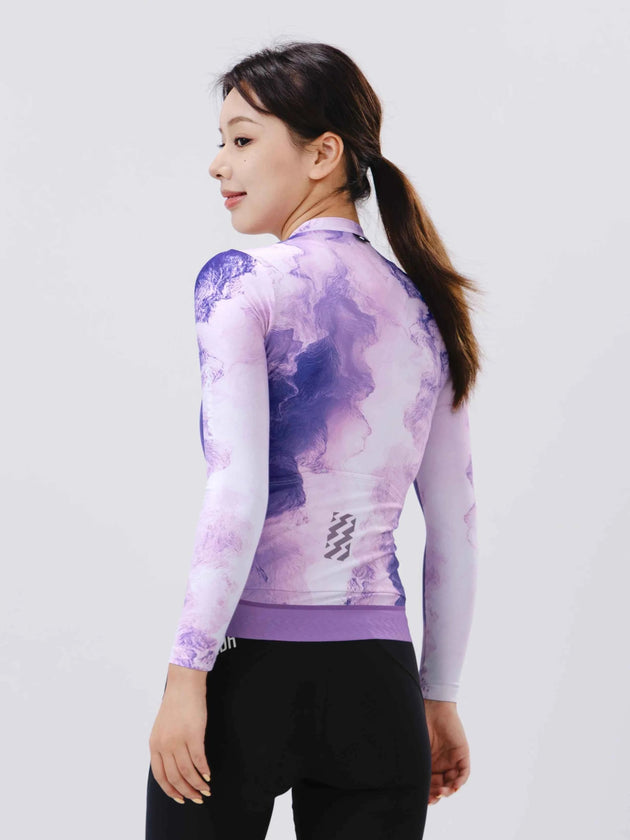 Slumber Frauen Radfahren Jersey lange Ärmel - Tinte lila