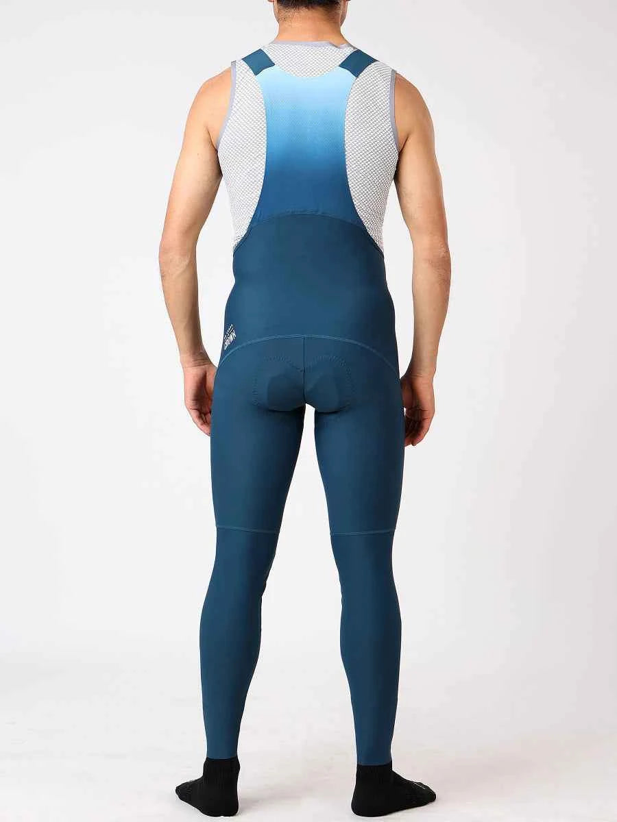 Starlight cuissard long à bretelles de cyclisme pour homme en bleu Starlight avec panneaux en maille et zone de selle rembourrée pour le confort