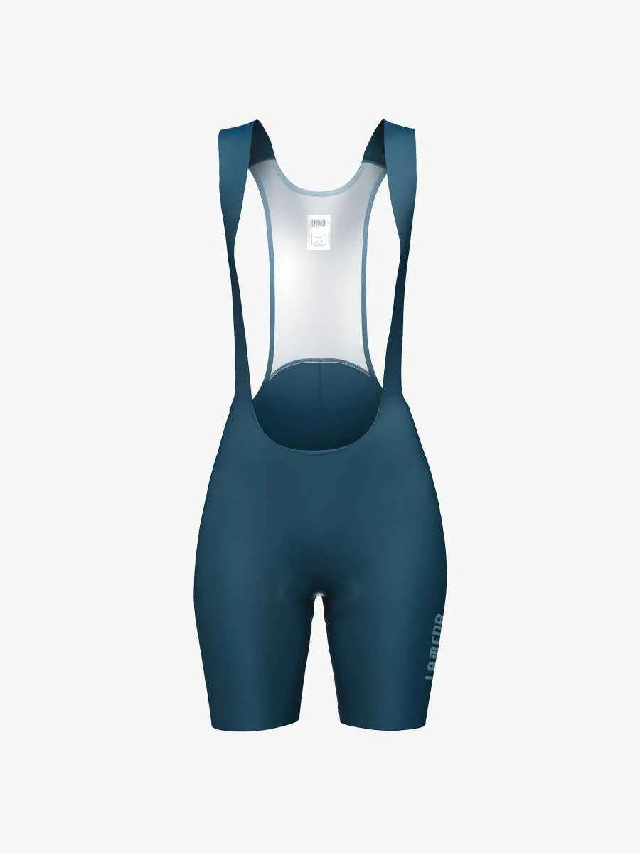 Teal LAMEDA starlight damernas bibshorts med 4-vägs stretch-tyg och andningsbart nätbakpanel, lotto logotyp på benet