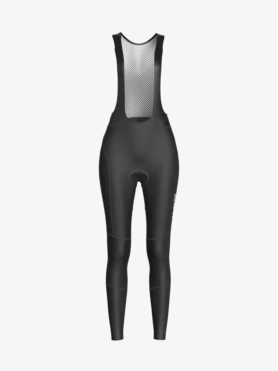 Sunset termiska fleecefodrade svarta hängcykeltights för damer med nätpanel på ryggen och diskreta reflekterande remsor för cykling under tidig vinter