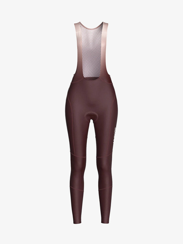Sunset Women's Thermal Fleeced Bib Tights - Reddish Brown