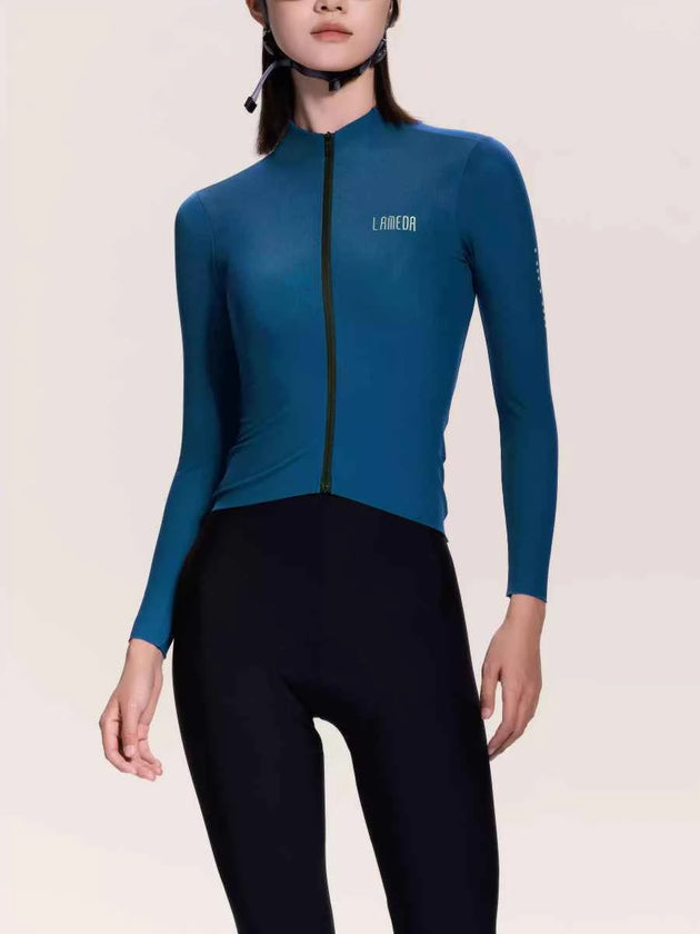 トランセンド ウィメンズ フリース加工 サーマルジャージ - ブルー