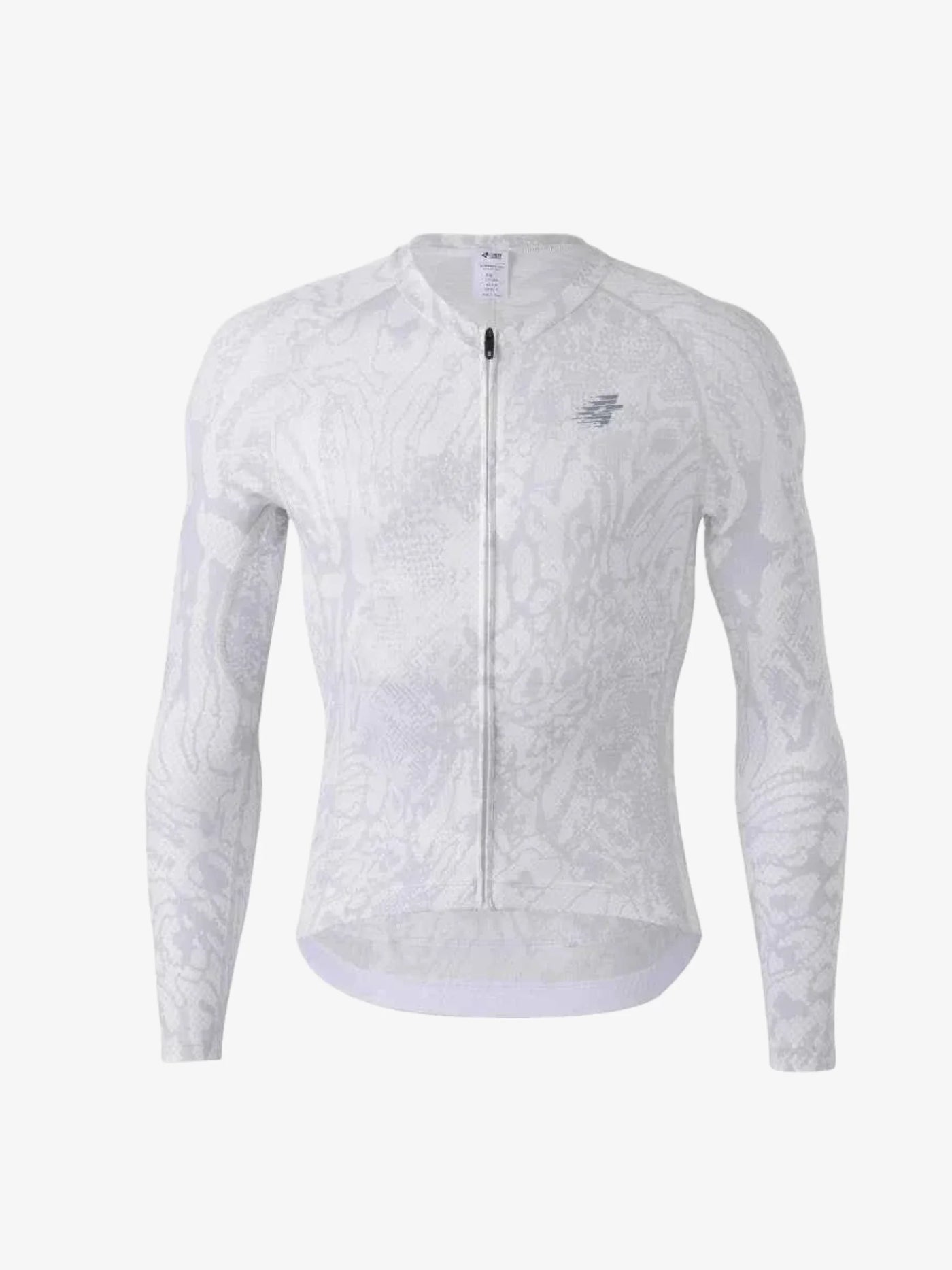 Herrers basic cykeltrikå LS 2025SSXX590 vit ormmönster med subtil texturerat mönster snabbtorkande tyg och halkfritt midjeband