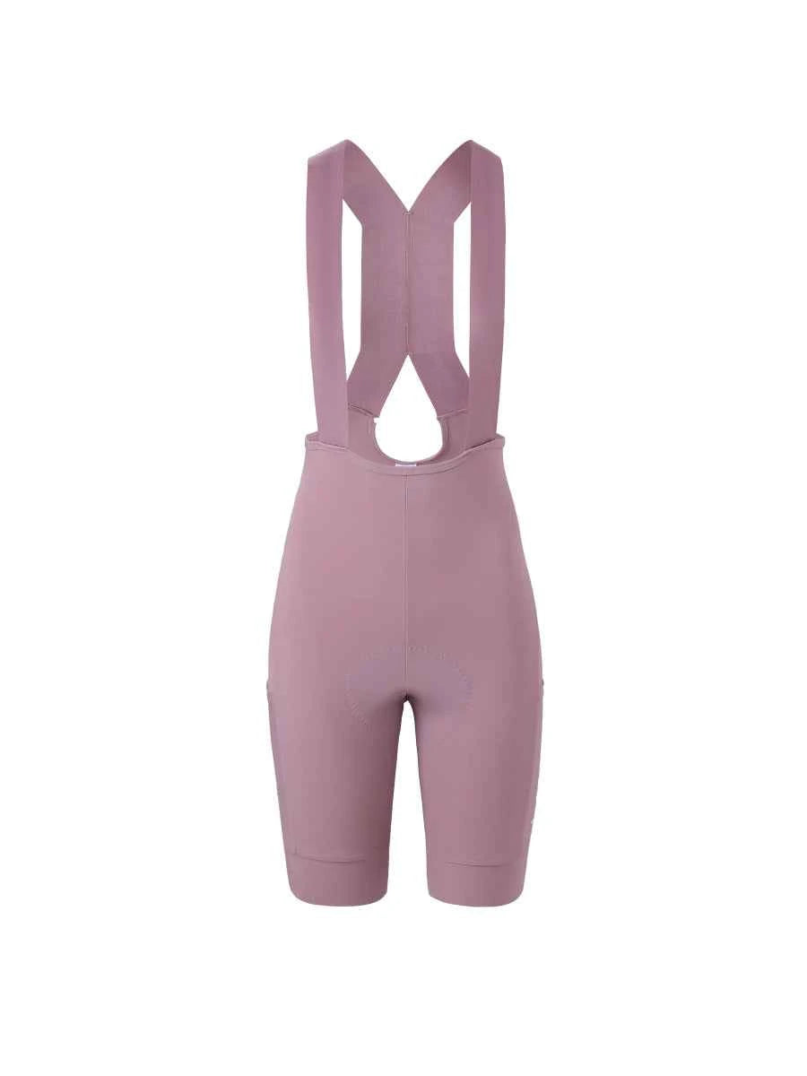 Kvinnors cykelhängshorts i mauve med smidigt tyg och justerbara X-ryggremmar LAMEDA basic women’s 2025SSZ504