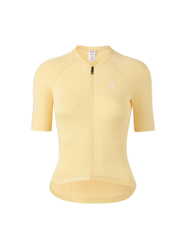 women basic cycling jersey yellow