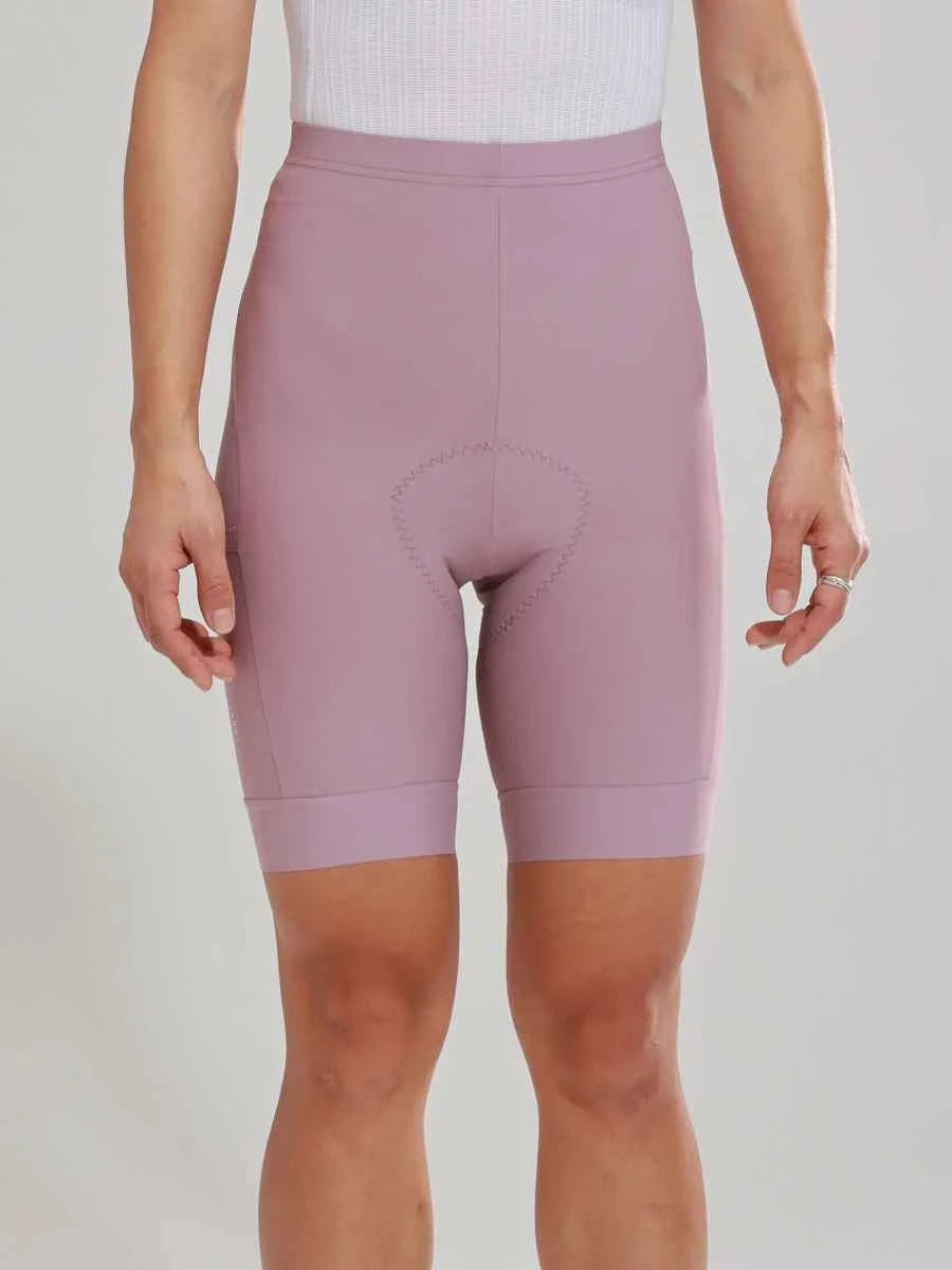 Damcykelbyxor LAMEDA basic dam z605 i rosa med högt midjeband vadderat sadelområde och fuktavledande tyg