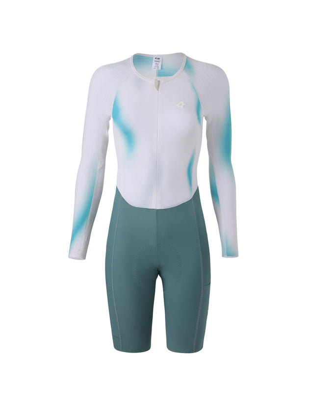Frauen weiß pro Radfahren Skinsuit