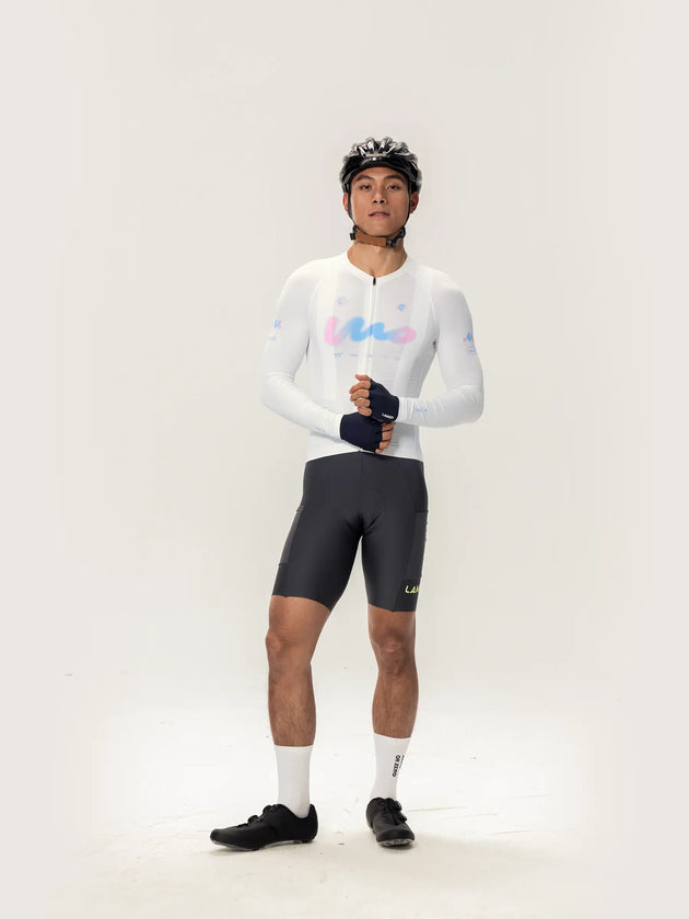 Wow univerzální cyklistický dres s dlouhým rukávem 2026SSZ898 - Bílý